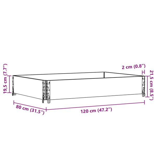vidaXL Κολάρα Παλέτας Γκρι 120x80 εκ. από Μασίφ Ξύλο Πεύκου