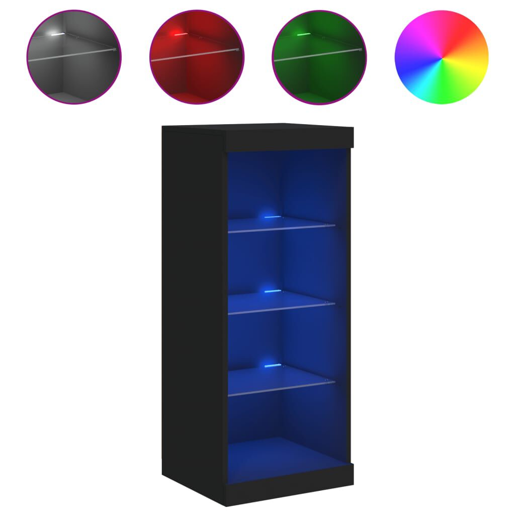 vidaXL Μπουφές με Φώτα LED Μαύρος 41 x 37 x 100 εκ.