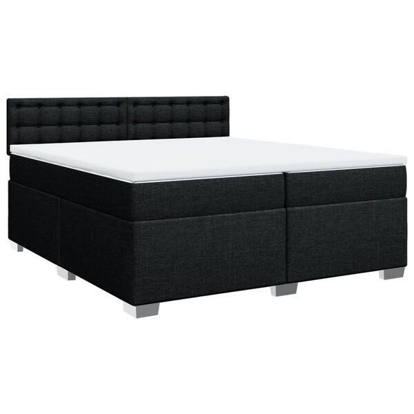 vidaXL &Kappa;&rho;&epsilon;&beta;ά&tau;&iota; Boxspring &mu;&epsilon; &Sigma;&tau;&rho;ώ&mu;&alpha; &Mu;&alpha;ύ&rho;&omicron; 200x200 &epsilon;&kappa;. &Upsilon;&phi;&alpha;&sigma;&mu;ά&tau;&iota;&nu;&omicron;