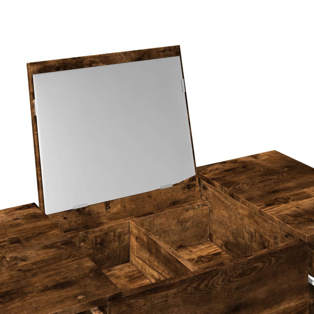 vidaXL Μπουντουάρ με Καθρέφτη Καπνιστή Δρυς 100x45x76 εκ.