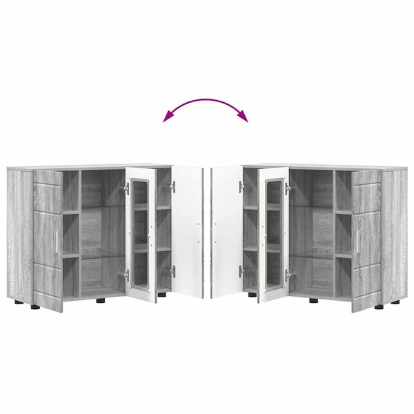 vidaXL Πλαϊνό γραφείο με ράφι με πόρτα Γκρι sonoma 55.5 x 29 x 100 εκ