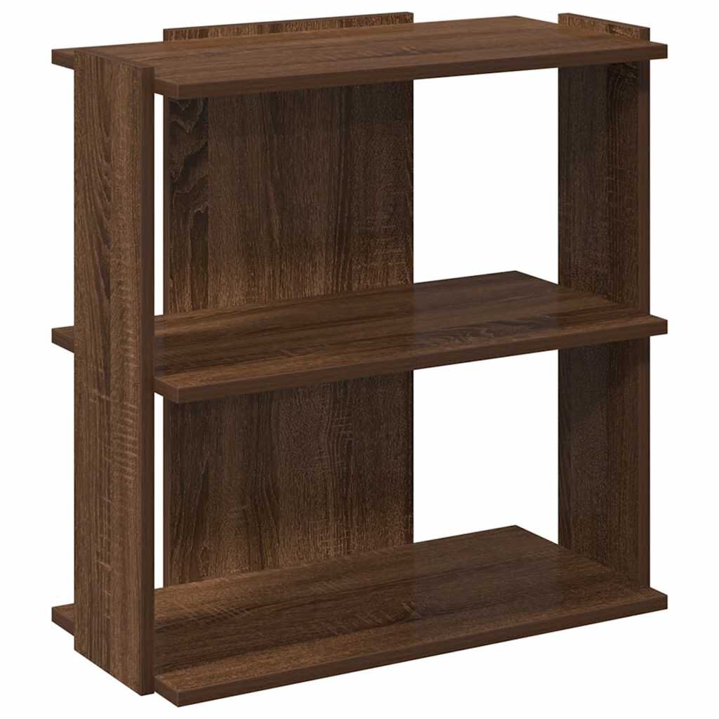 vidaXL Βιβλιοθήκη 3 Επιπέδων Καφέ Δρυς 60x30x60 εκ. Επεξεργ. Ξύλο