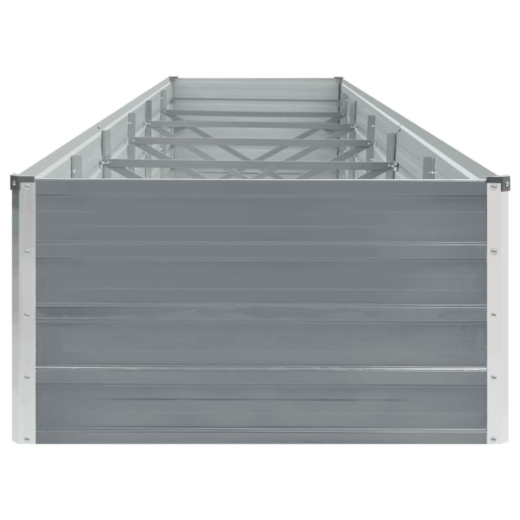 vidaXL Ζαρντινιέρα Υπερυψωμένη Γκρι 480x80x45 εκ. Γαλβαν. Χάλυβας