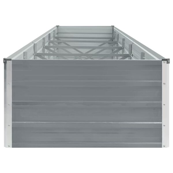vidaXL Ζαρντινιέρα Υπερυψωμένη Γκρι 480x80x45 εκ. Γαλβαν. Χάλυβας