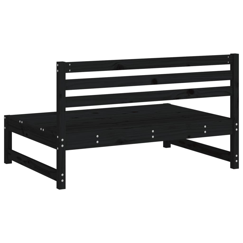 vidaXL Καναπέδες Κήπου Μεσαίοι 2Τεμ. Μαύροι 120x80εκ Μασίφ Ξύλο Πεύκου