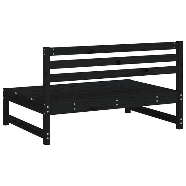 vidaXL Καναπέδες Κήπου Μεσαίοι 2Τεμ. Μαύροι 120x80εκ Μασίφ Ξύλο Πεύκου