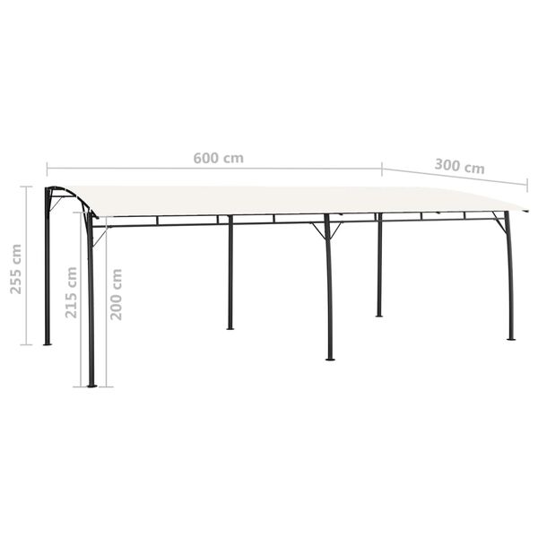vidaXL Τεντοπέργκολα Κήπου Κρεμ 6 x 3 x 2,55 μ.