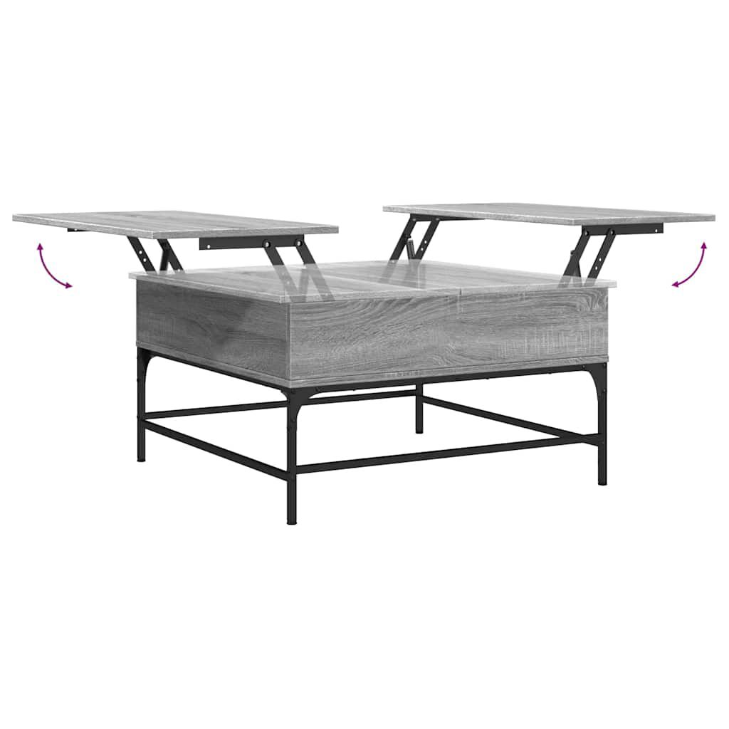 vidaXL Τραπεζάκι Σαλονιού Γκρι Sonoma 80x80x45 εκ. Επεξ. Ξύλο/Μέταλλο
