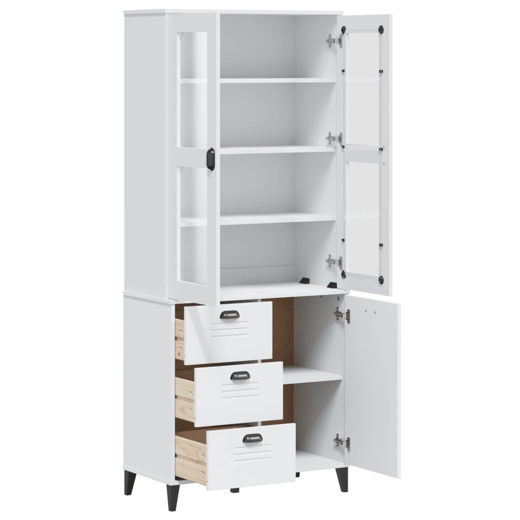 vidaXL Ντουλάπι Ψηλό VIKEN Λευκός 80x40x190 εκ. από Μασίφ Ξύλο Πεύκου