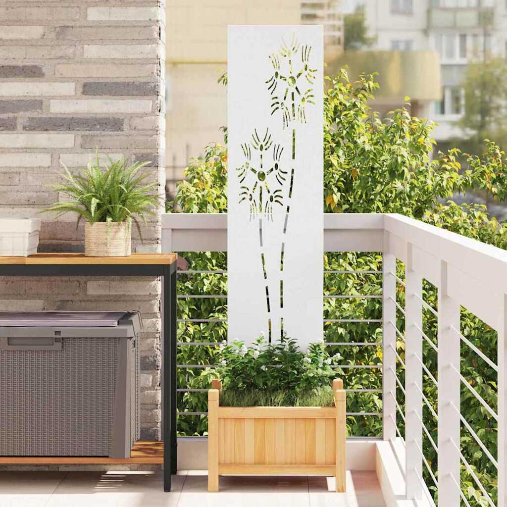 vidaXL Διακοσμητική Πλάκα Κήπου Άλλο Λευκό 32 x 140 εκ