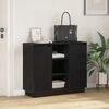 vidaXL Κομοδίνο με ράφι Μαύρη Οξυά 90 x 32 x 75 εκ Επεξεργασμένο ξύλο