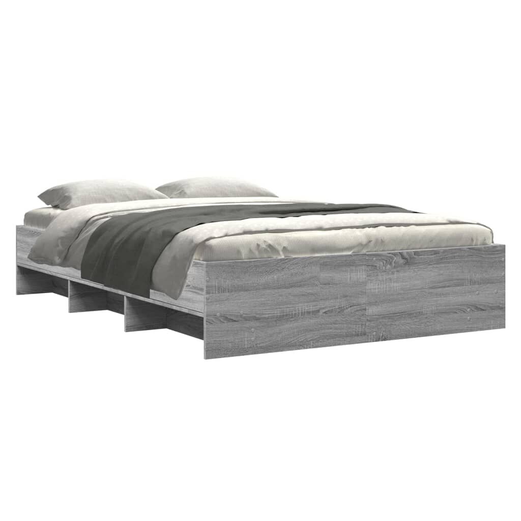 vidaXL Πλαίσιο Κρεβατιού Γκρι Sonoma 140x200 εκ. Επεξεργασμένο Ξύλο