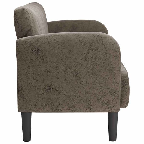 vidaXL Καναπές Loveseat Σκούρο Γκρι 110 εκ. Συνθετικό δέρμα