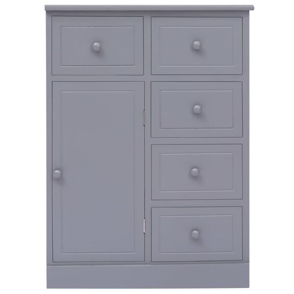vidaXL Ντουλάπι με 10 Συρτάρια Γκρι 113 x 30 x 79 εκ. από Ξύλο