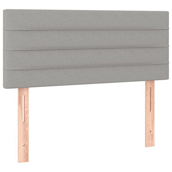 vidaXL Κρεβάτι Boxspring με Στρώμα Ανοιχτό Γκρι 80x200 εκ. Υφασμάτινο