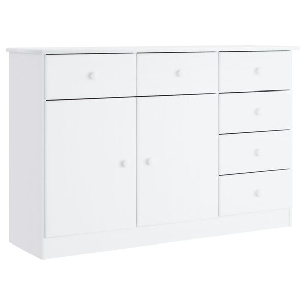 vidaXL Ντουλάπι ALTA Λευκό 112 x 35 x 73 εκ. από Μασίφ Ξύλο Πεύκου