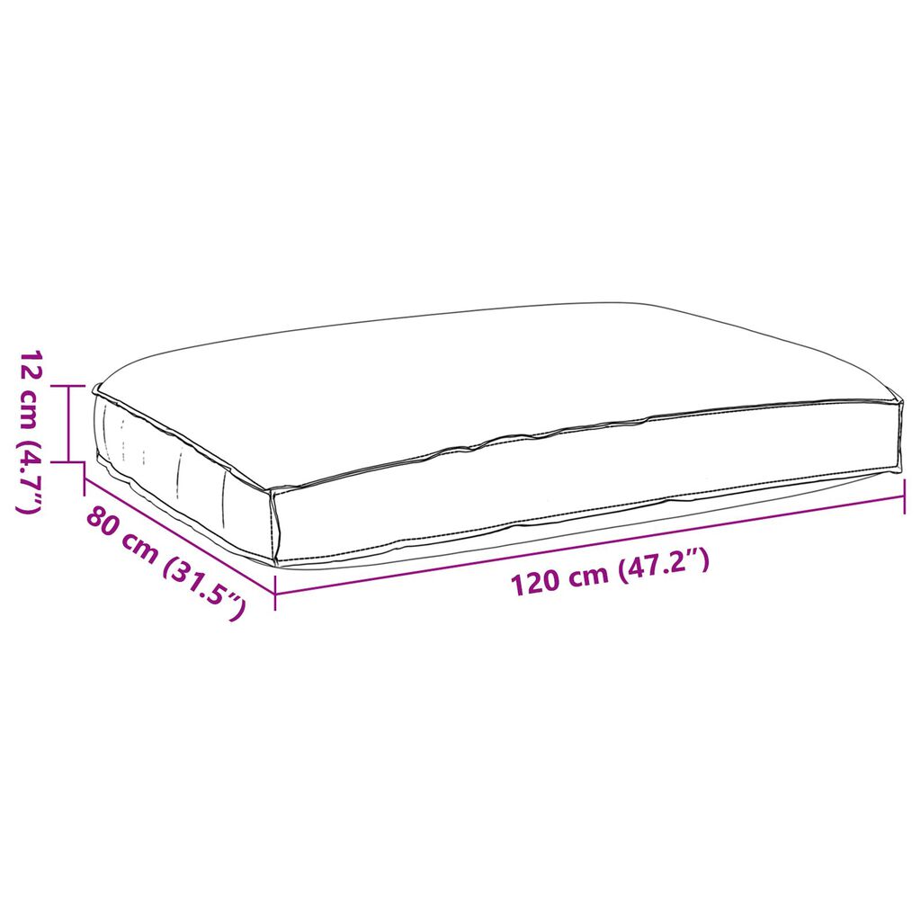 vidaXL μαξιλάρι παλετών για κάθισμα Μαύρο 120x80x12 εκ. ύφασμα οξφόρδη