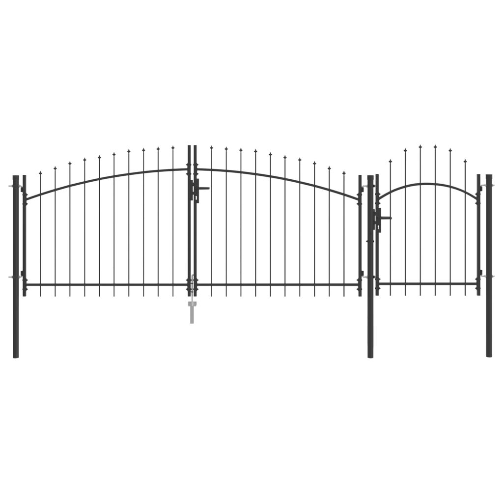 vidaXL Πύλη Κήπου Μαύρο 150 x 400 cm