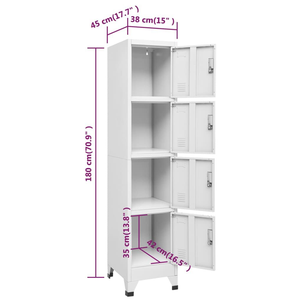 vidaXL Φοριαμός 38 x 45 x 180 εκ. με 4 Τμήματα