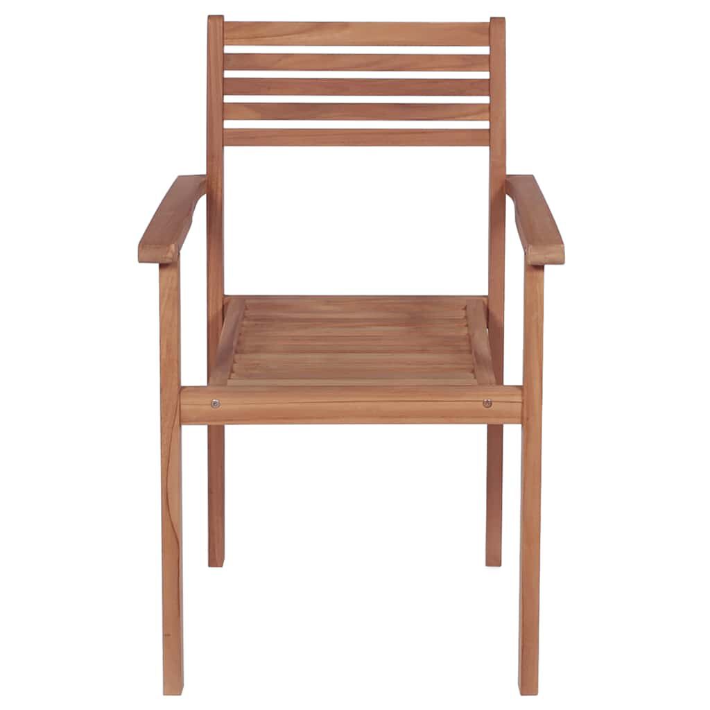 vidaXL Καρέκλες Κήπου 4 Τεμαχίων από Μασίφ Ξύλο Teak με Μπεζ Μαξιλάρια