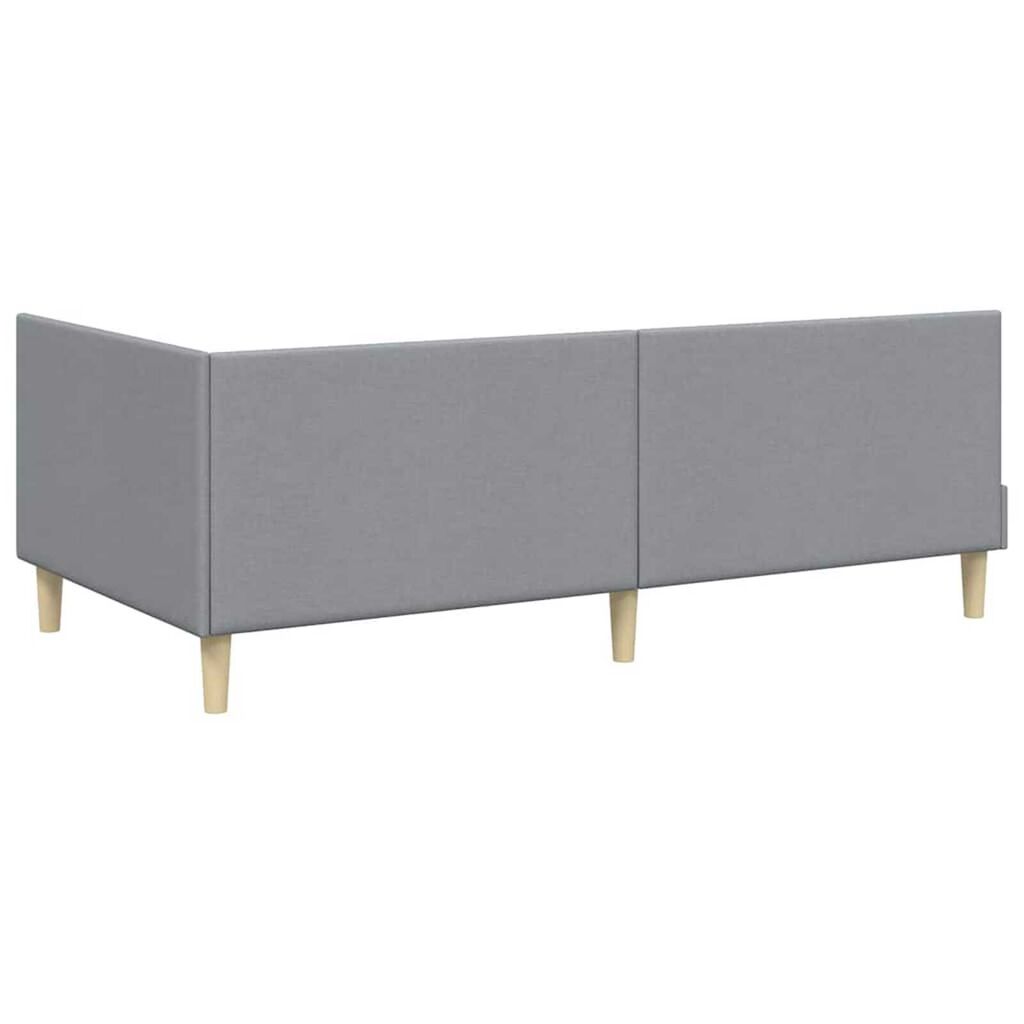 vidaXL Κρεβάτι Γωνίας Ανοιχτό γκρι 80 x 200 cm Ύφασμα και Έργο ξύλου