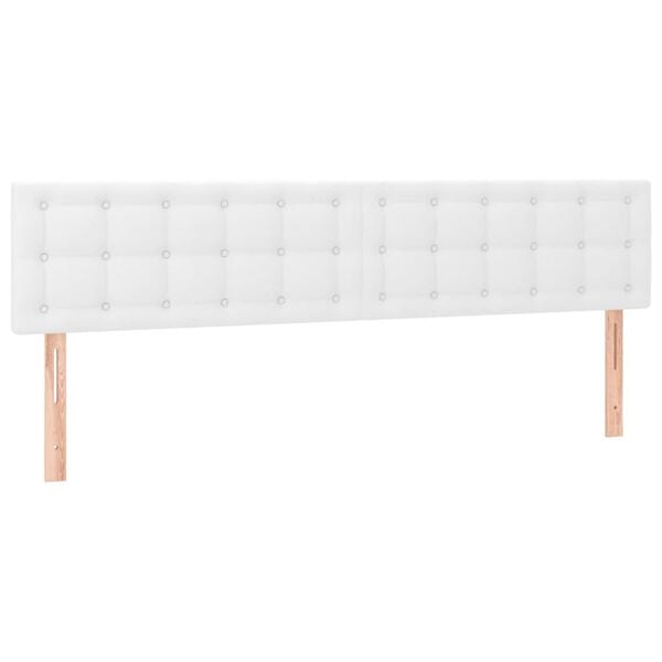vidaXL Κρεβάτι Boxspring με Στρώμα Λευκό 160x200εκ.από Συνθετικό Δέρμα