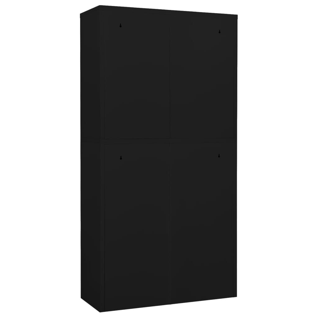 vidaXL Ντουλάπα Γραφείου Μαύρη 90 x 40 x 180 εκ. Ατσάλινη