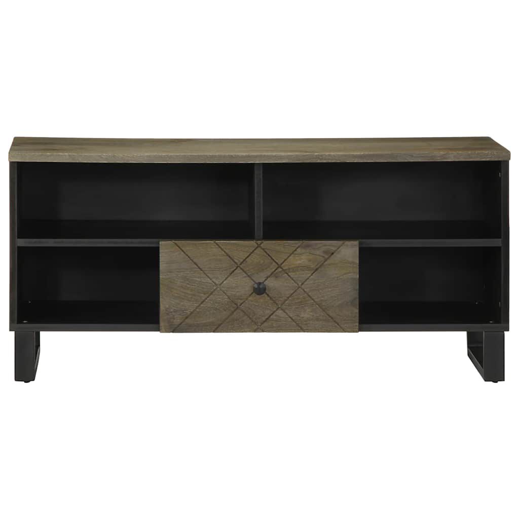 vidaXL Έπιπλο Τηλεόρασης Μαύρο 100 x 33 x 46 εκ. από Μασίφ Ξύλο Μάνγκο