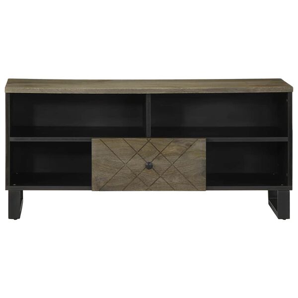 vidaXL Έπιπλο Τηλεόρασης Μαύρο 100 x 33 x 46 εκ. από Μασίφ Ξύλο Μάνγκο