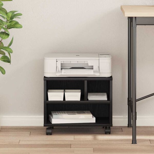 vidaXL Σταντ Εκτυπωτή Μαύρη Οξυά 41 x 32 x 33.5 εκ. Επεξεργασμένο ξύλο