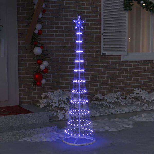 vidaXL LED Χριστουγεννιάτικο Δέντρο Μπλε 51 x 51 x 190 εκ Μέταλλο