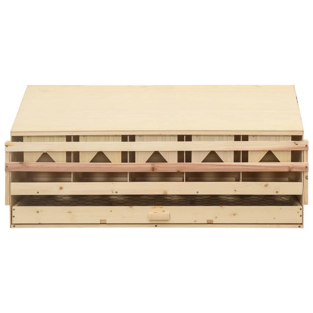 vidaXL Φωλιά για Κότες με 5 Θέσεις 117x33x54 εκ. από Μασίφ Ξύλο Πεύκου