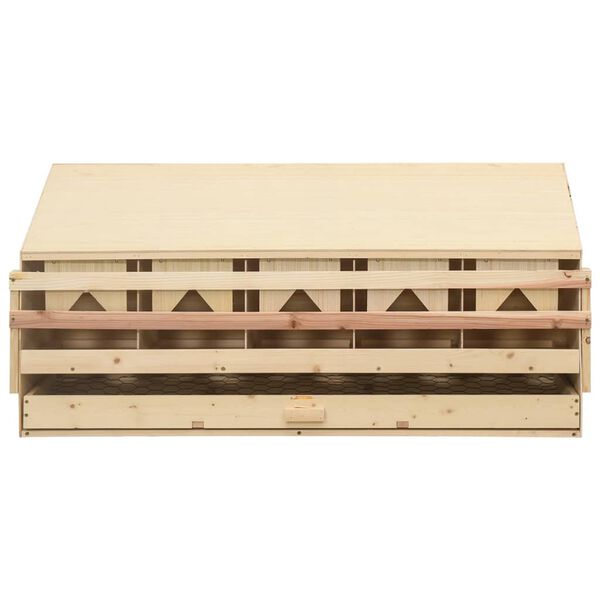 vidaXL Φωλιά για Κότες με 5 Θέσεις 117x33x54 εκ. από Μασίφ Ξύλο Πεύκου