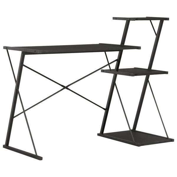 vidaXL Γραφείο με Ράφια Μαύρο 116 x 50 x 93 εκ.