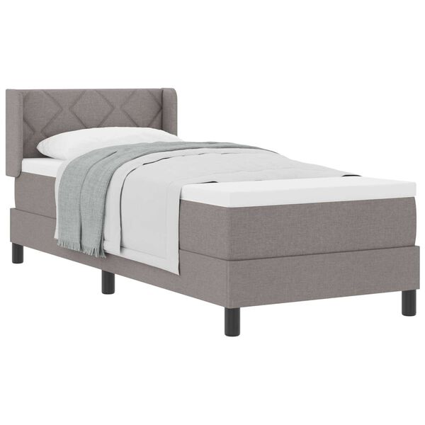 vidaXL Κρεβάτι box spring με στρώμα με στρώμα Taupe 80 x 200 cm