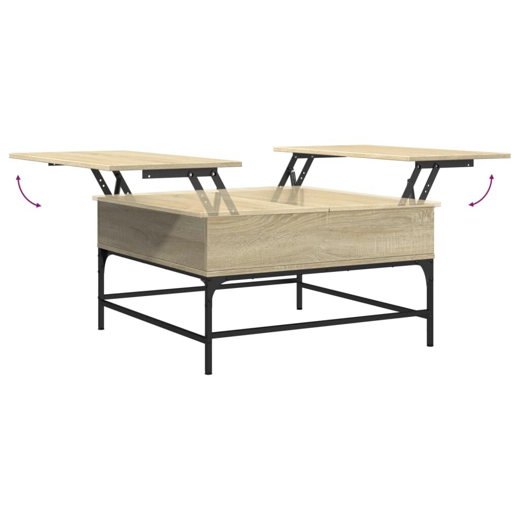 vidaXL Τραπεζάκι Σαλονιού Sonoma Δρυς 80x80x45εκ Επεξ. Ξύλο + Μέταλλο