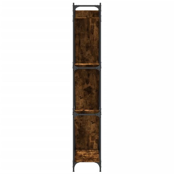 vidaXL Βιβλιοθήκη Καπνιστή Δρυς 79x30x180 εκ. Επεξεργ. Ξύλο & Μέταλλο