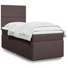 vidaXL Κρεβάτι Boxspring με Στρώμα Σκούρο Καφέ 90x190 εκ. Υφασμάτινο