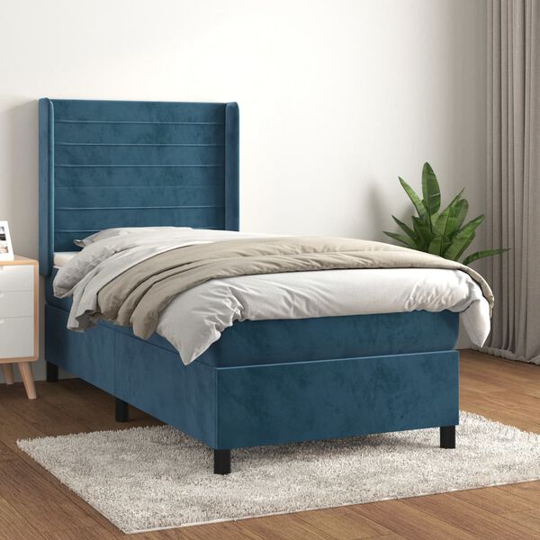 vidaXL &Kappa;&rho;&epsilon;&beta;ά&tau;&iota; Boxspring &mu;&epsilon; &Sigma;&tau;&rho;ώ&mu;&alpha; &Sigma;&kappa;&omicron;ύ&rho;&omicron; &Mu;&pi;&lambda;&epsilon; 90x190 &epsilon;&kappa;. &Beta;&epsilon;&lambda;&omicron;ύ&delta;&iota;&nu;&omicron;