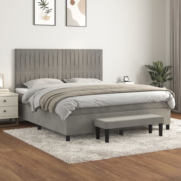 vidaXL &Kappa;&rho;&epsilon;&beta;ά&tau;&iota; Boxspring &mu;&epsilon; &Sigma;&tau;&rho;ώ&mu;&alpha; &Alpha;&nu;&omicron;&iota;&chi;&tau;ό &Gamma;&kappa;&rho;&iota; 180x200 &epsilon;&kappa;. &Beta;&epsilon;&lambda;&omicron;ύ&delta;&iota;&nu;&omicron;