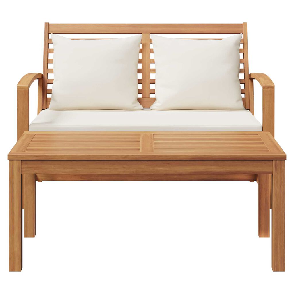 vidaXL Σετ Καναπέ Κήπου 2 pcs Καστανό Μασίφ ξύλο teak