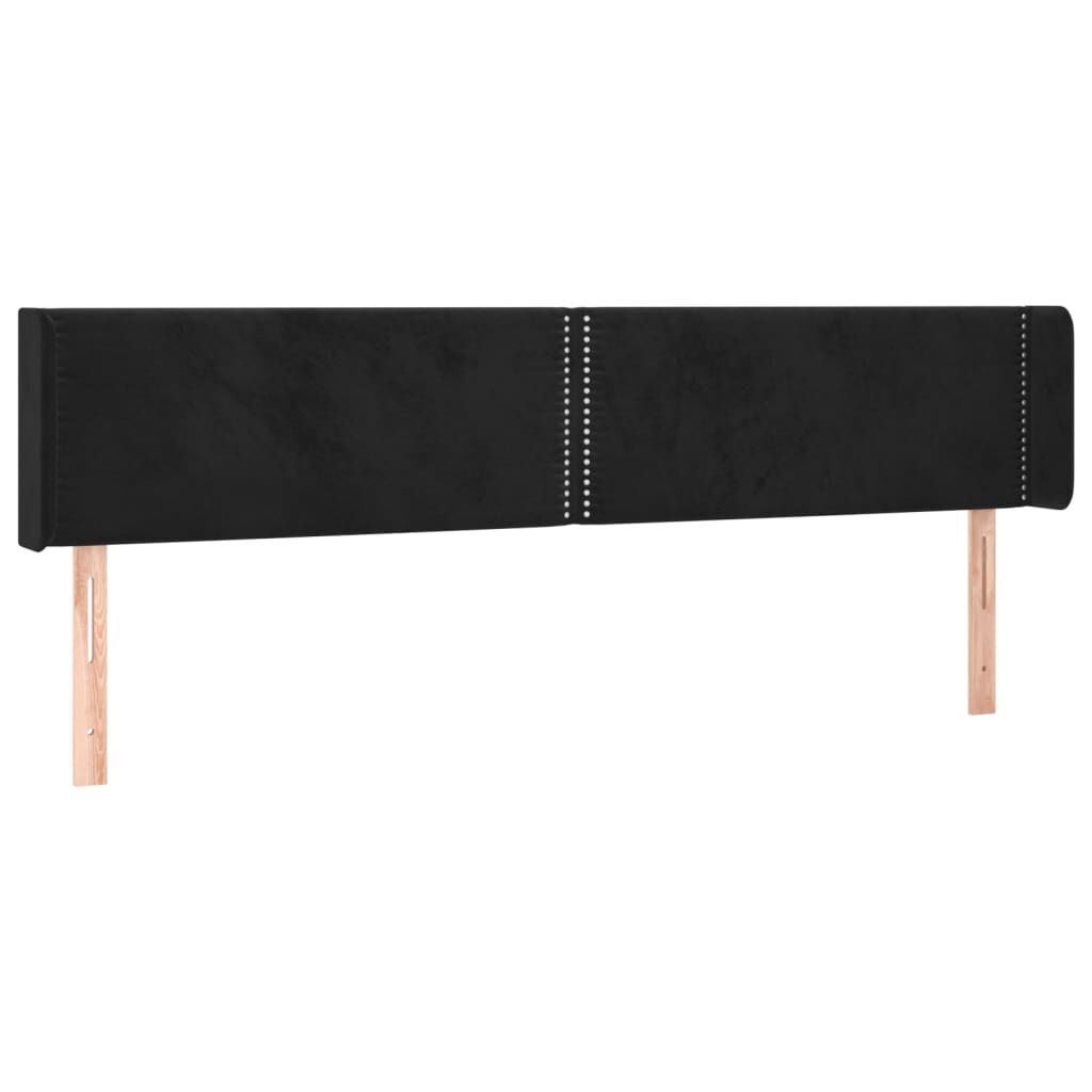 vidaXL Κεφαλάρι με Πτερύγια Μαύρο 163x16x78/88 εκ. Βελούδινο