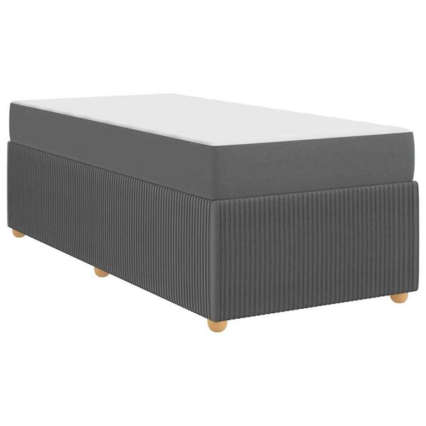 vidaXL Σκελετός Κρεβατιού Άλλο Σκούρο γκρι 100 x 200 cm ύφασμα
