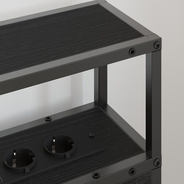 vidaXL Κεφαλάρι Αποθήκης με ράφι Μαύρη δρυς 75 cm Επεξεργασμένο ξύλο