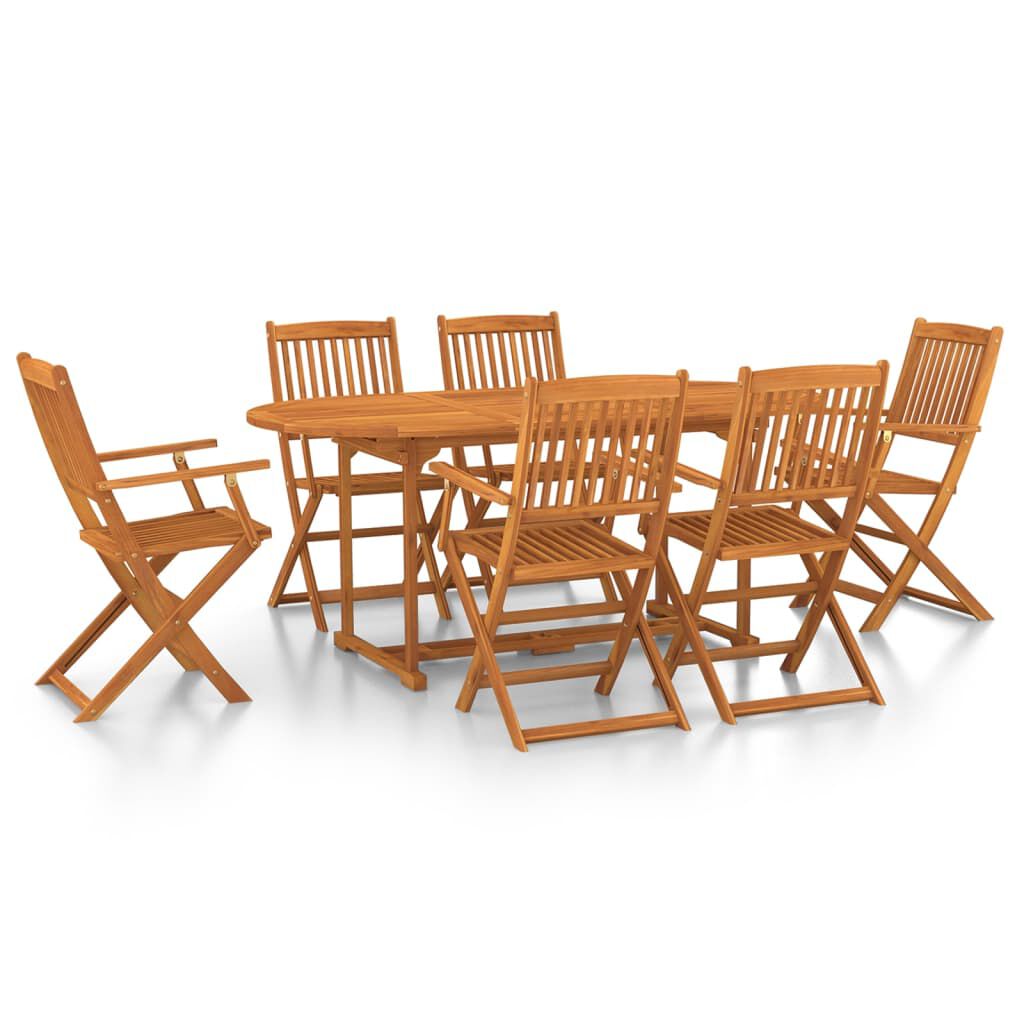 vidaXL Σετ Τραπεζαρίας Κήπου 9 Τεμαχίων 180x90x75 εκ. Μασίφ Ακακία