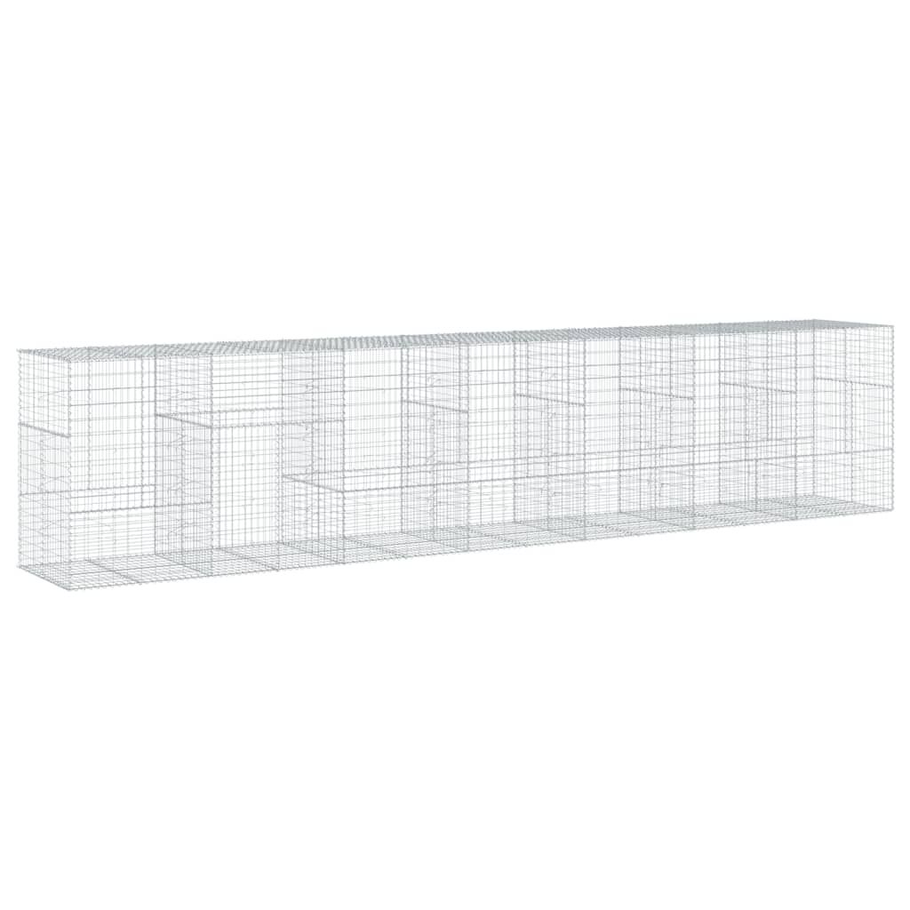 vidaXL Συρματοκιβώτιο με Κάλυμμα 700x100x150εκ από Γαλβανισμένο Χάλυβα