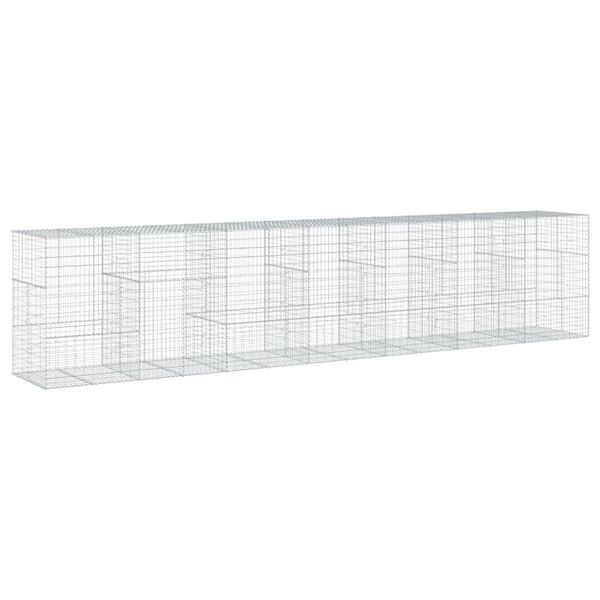 vidaXL Συρματοκιβώτιο με Κάλυμμα 700x100x150εκ από Γαλβανισμένο Χάλυβα