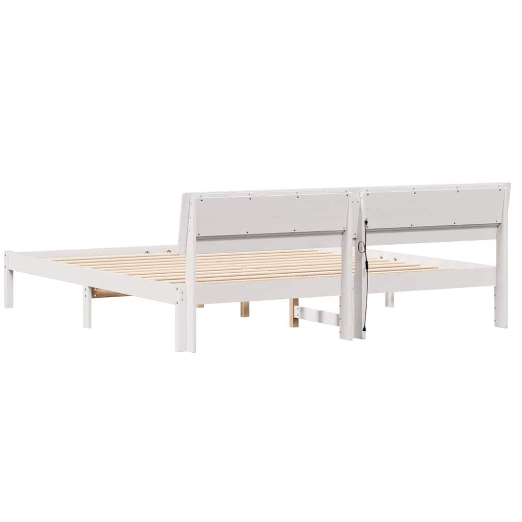vidaXL Σκελετός Κρεβατιού Λευκό 180 x 200 cm Μασίφ ξύλο πεύκου