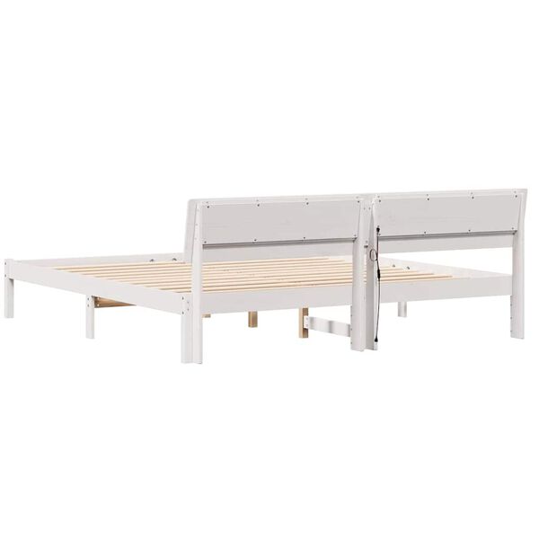 vidaXL Σκελετός Κρεβατιού Λευκό 180 x 200 cm Μασίφ ξύλο πεύκου