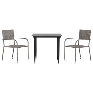 vidaXL &Sigma;&epsilon;&tau; &Epsilon;&pi;ί&pi;&lambda;&omega;&nu; Bistro &Kappa;ή&pi;&omicron;&upsilon; 3&tau;&epsilon;&mu; &Gamma;&kappa;&rho;&iota;/&Mu;&alpha;ύ&rho;&omicron; &Sigma;&upsilon;&nu;&theta;&epsilon;&tau;&iota;&kappa;ό &Rho;&alpha;&tau;ά&nu;/&Alpha;&tau;&sigma;ά&lambda;&iota;